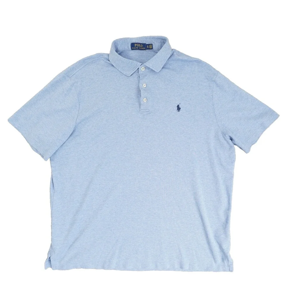 Polo Ralph Lauren Polo Shirt Men's XL Short Sleeve Heather Blue Preppy